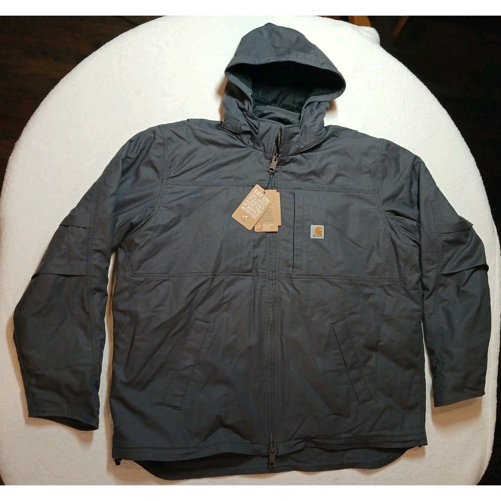 NWT Carhartt Jacket OJ2207-M Hooded Insulated Quilted Mens 2XL Tall Loose Fit